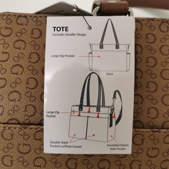 Guess Diaper Bag / Travel Bag | Color: Mocha| Size large - Picture 6 of 13